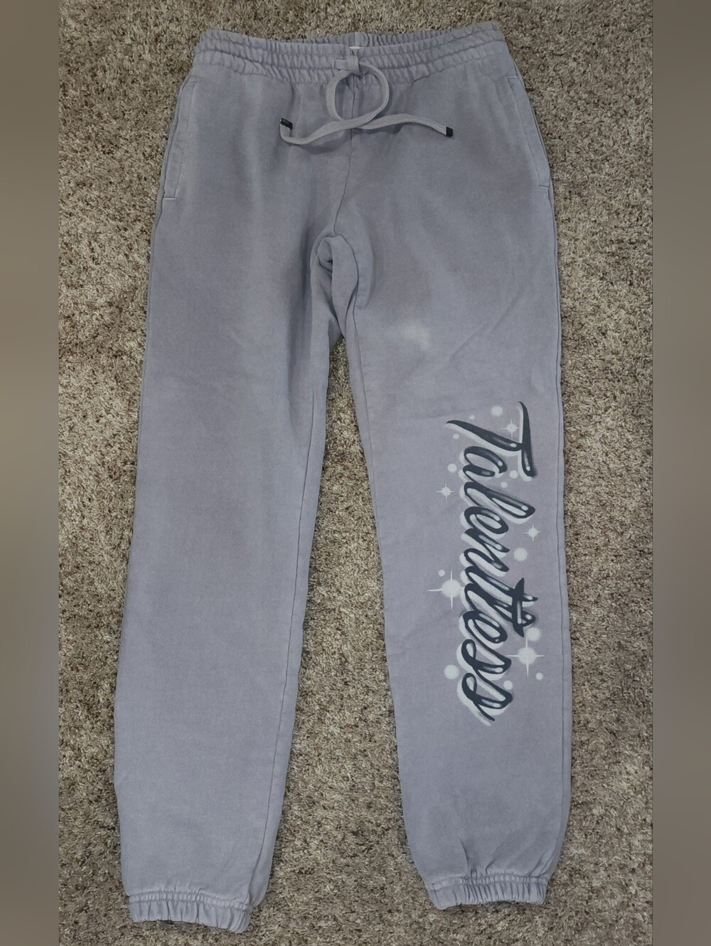 TALENTLESS Heavyweight Gray Sweatpants with Side Script XL
